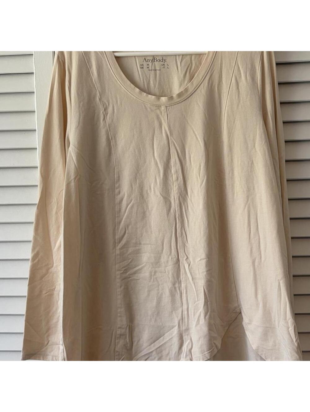 Anybody Women's Cream Long Sleeve Top Oversized M